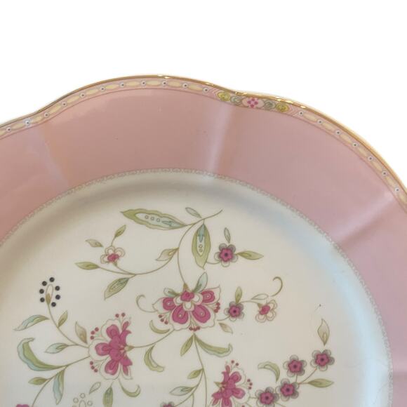 NEW Grace Teaware Pink Corn Flower 8” Salad Dessert Plates Set of 4 - Picture 9 of 16